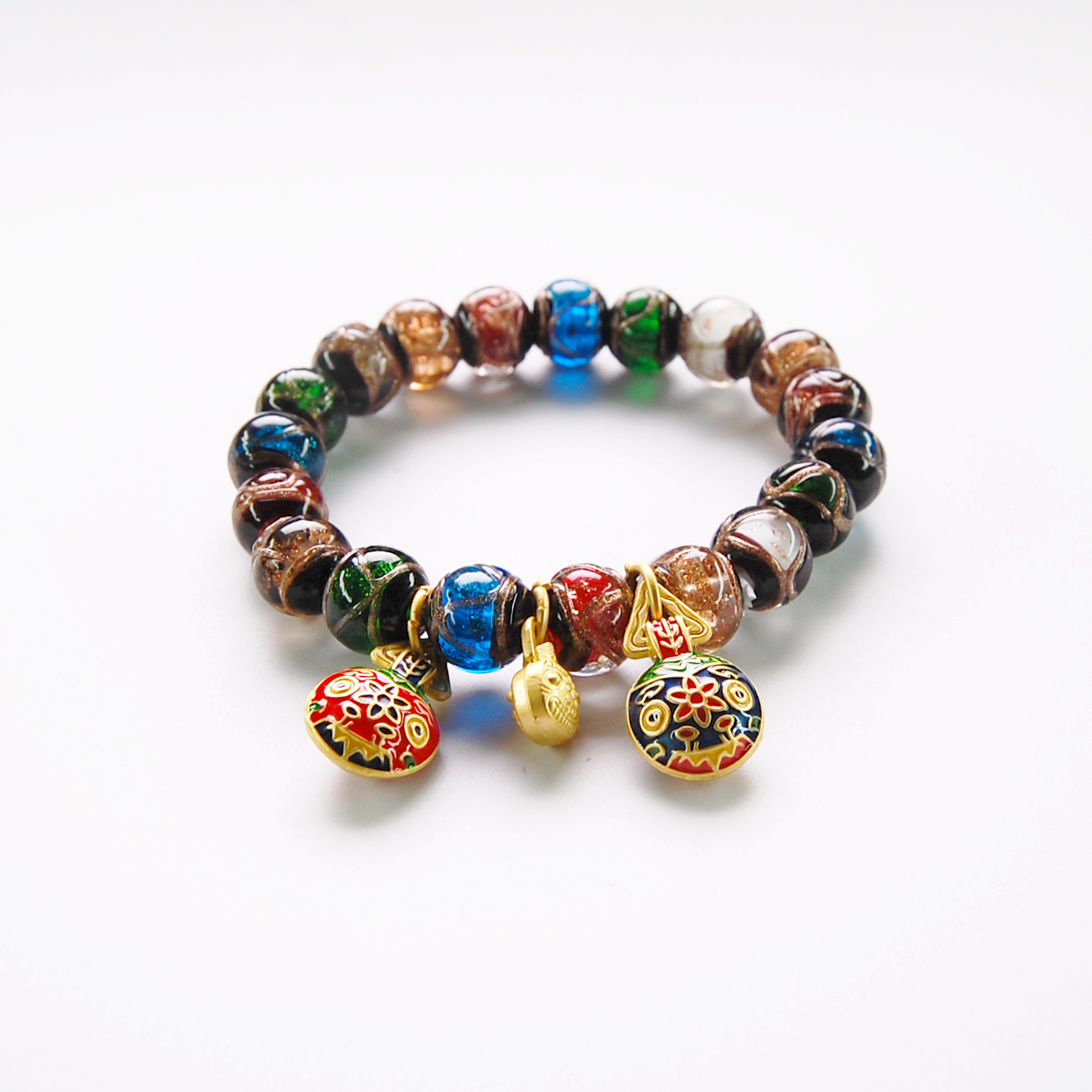 AMITA Lucky Ash & Colored glaze Bead Bracelet