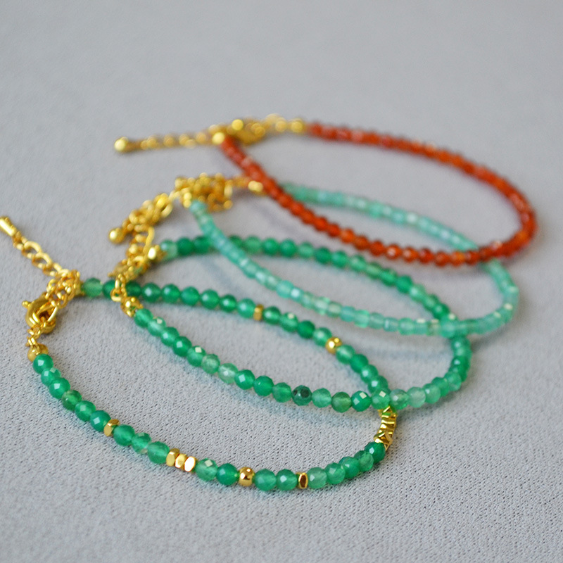 AMITA Faceted Red Agate Stacking Bracelet for Women