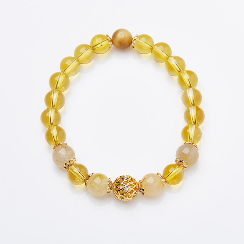 AMITA Citrine Bracelet with Hollow Spherical Design – Abundance Amplification, Drive Ignition & Radiant Positivity