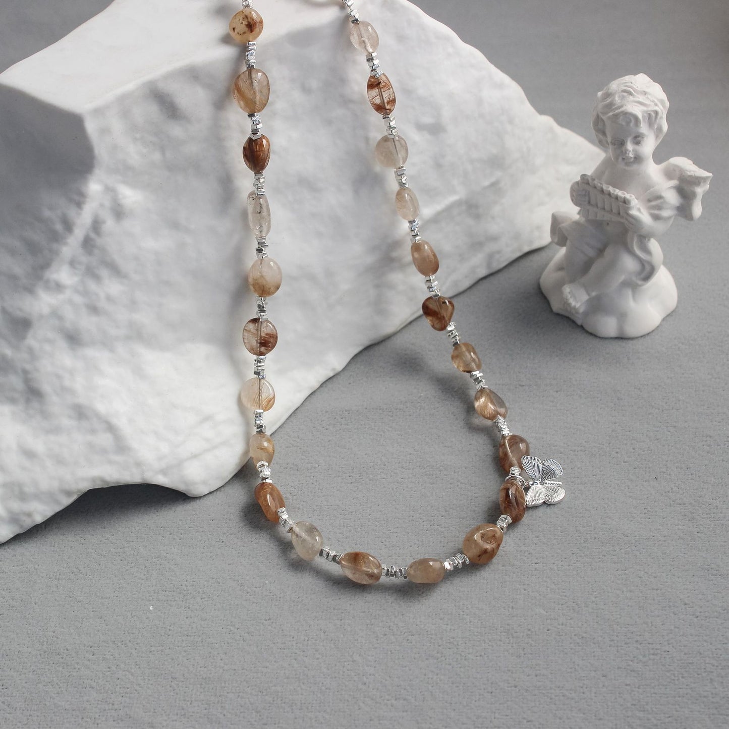 AMITA Red Hair Crystal Butterfly Bracelet – Confidence Empowerment & Transformative Vitality