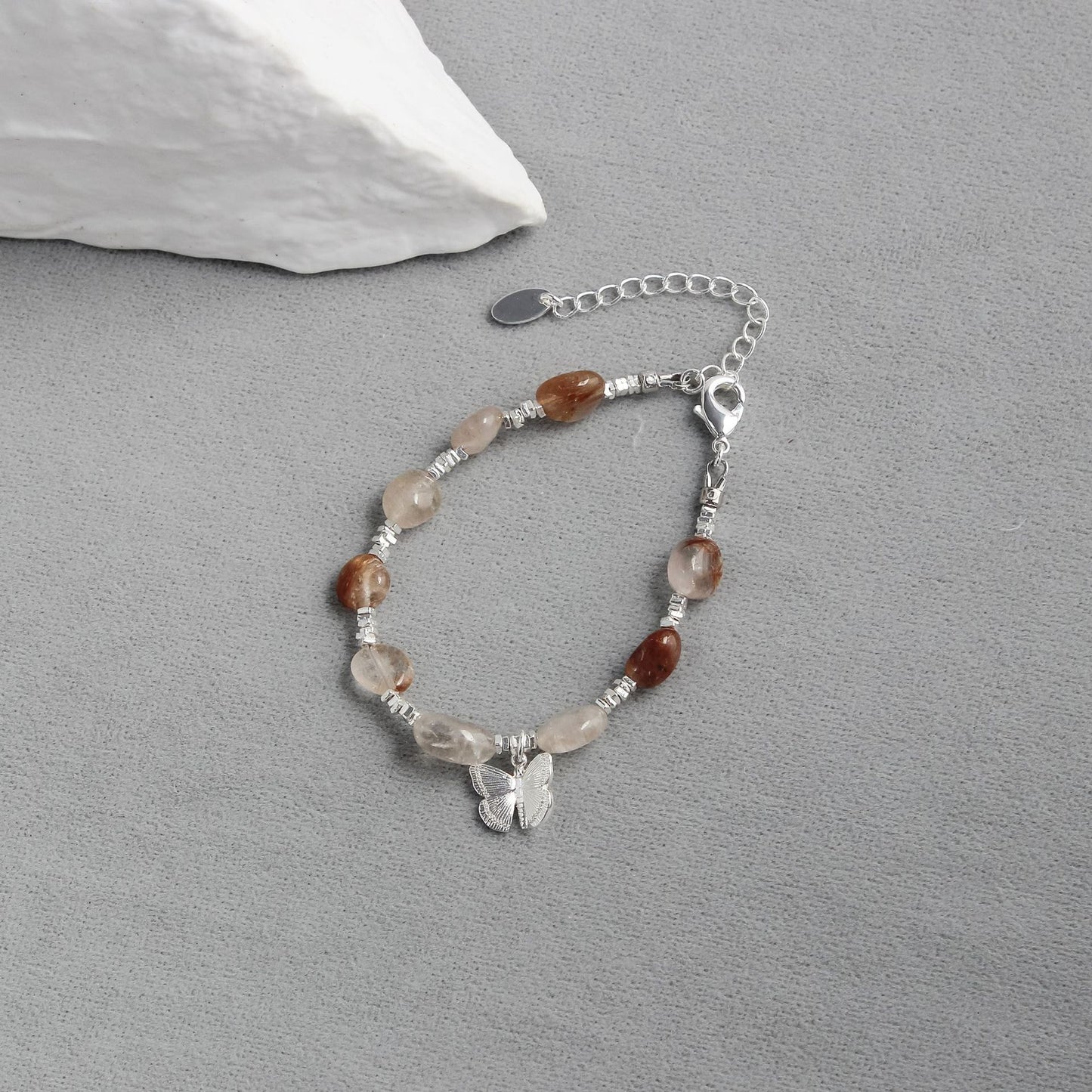 AMITA Red Hair Crystal Butterfly Bracelet – Confidence Empowerment & Transformative Vitality
