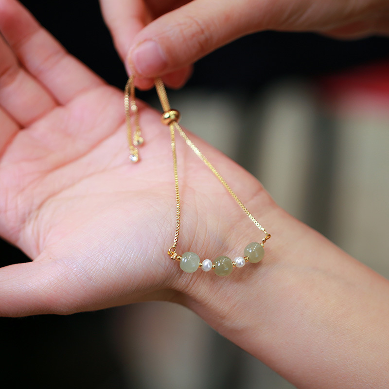 AMITA Verstellbares Hetian-Jade-Armband für Damen