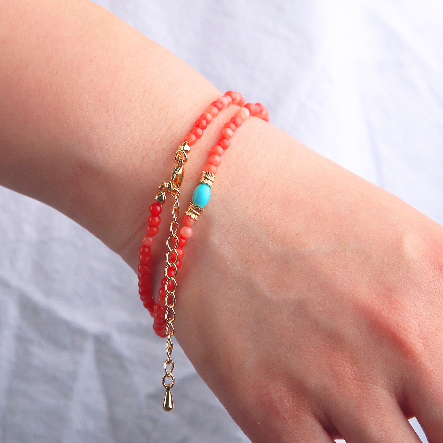 AMITA Red Beaded Necklace with Dunhuang Mural Hues – Luck, Vitality & Spiritual Empowerment