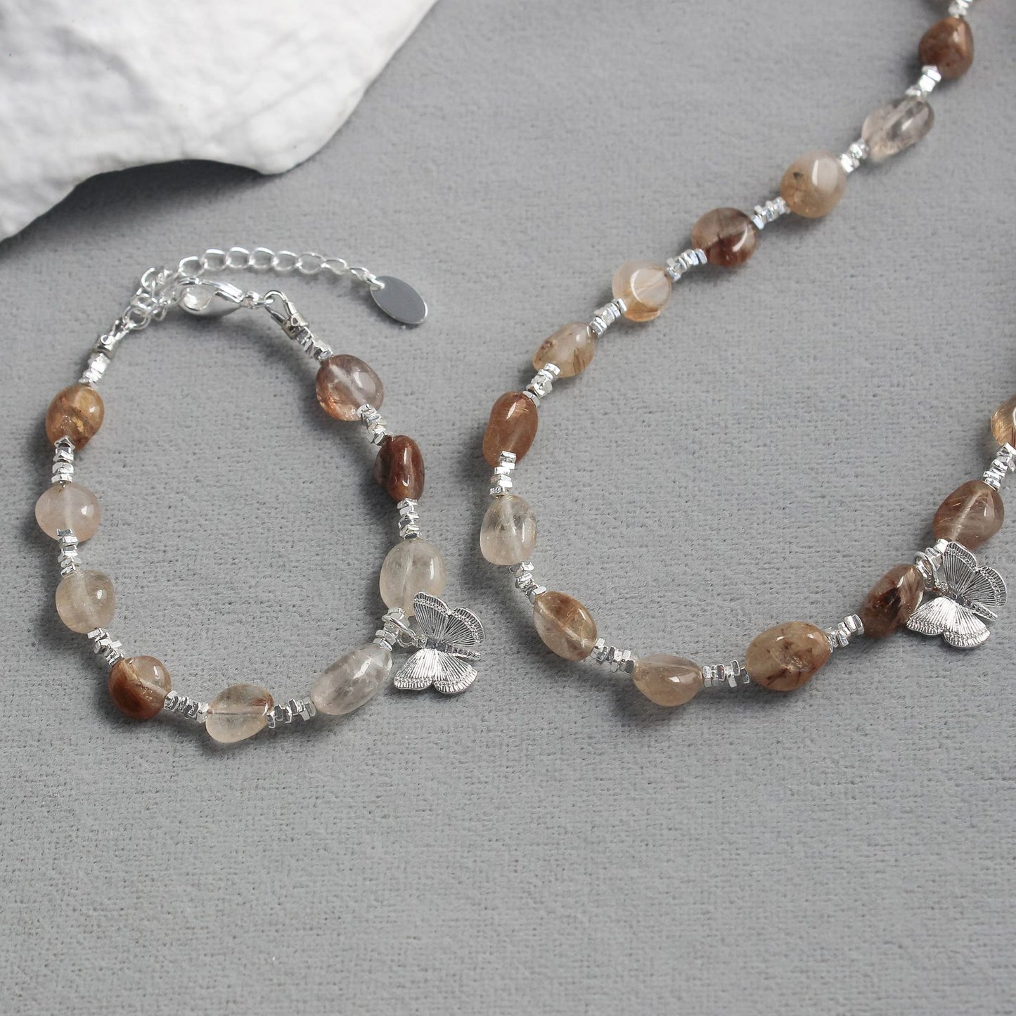 AMITA Red Hair Crystal Butterfly Bracelet – Confidence Empowerment & Transformative Vitality