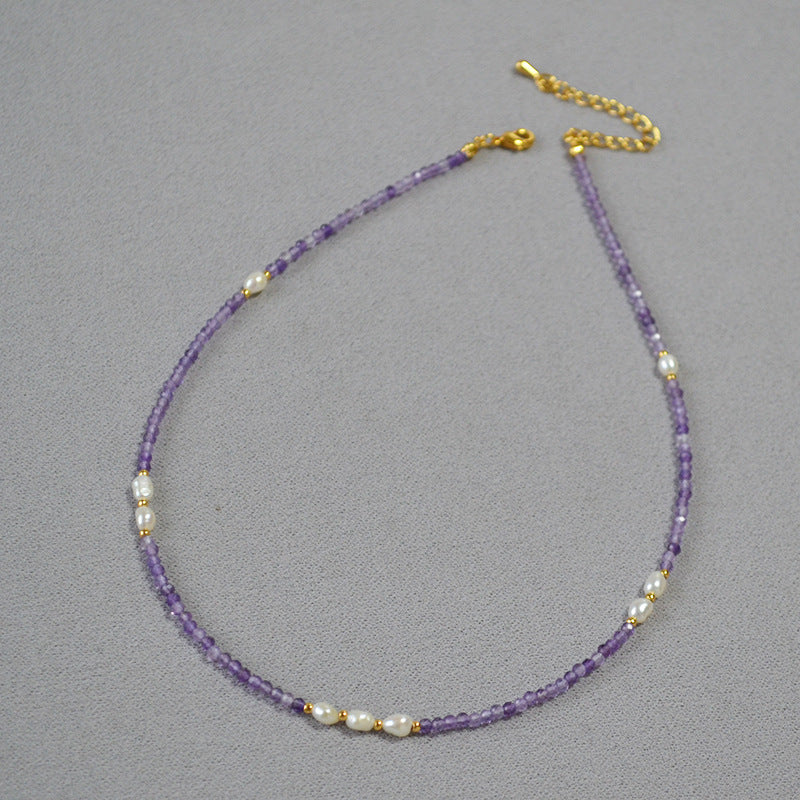 AMITA Amethyst Pearl Beaded Necklace – Wisdom Awakening & Spiritual Elevation
