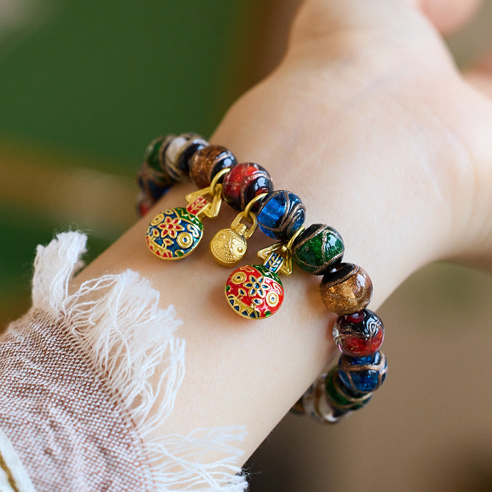AMITA Lucky Ash & Colored glaze Bead Bracelet