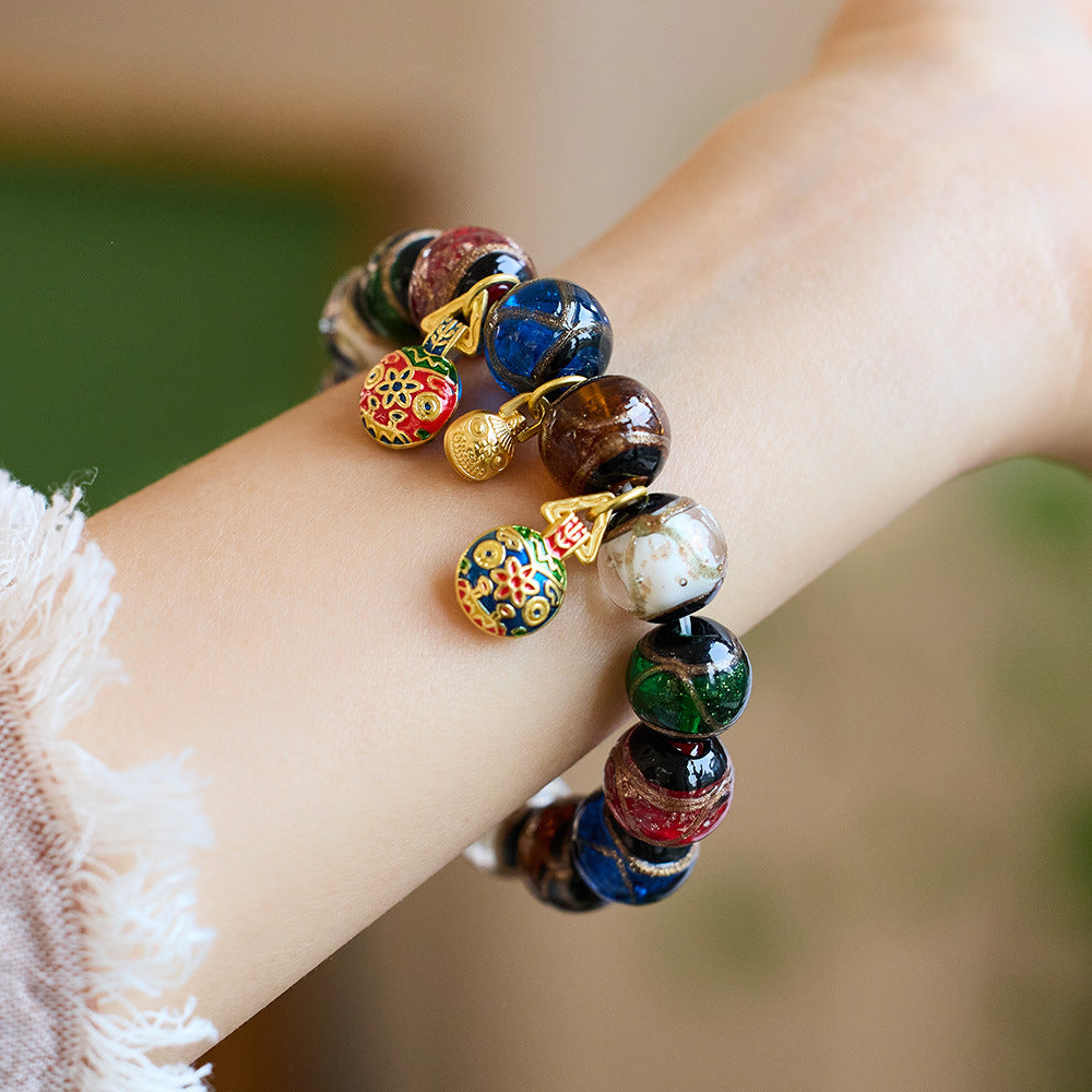 AMITA Lucky Ash & Colored glaze Bead Bracelet