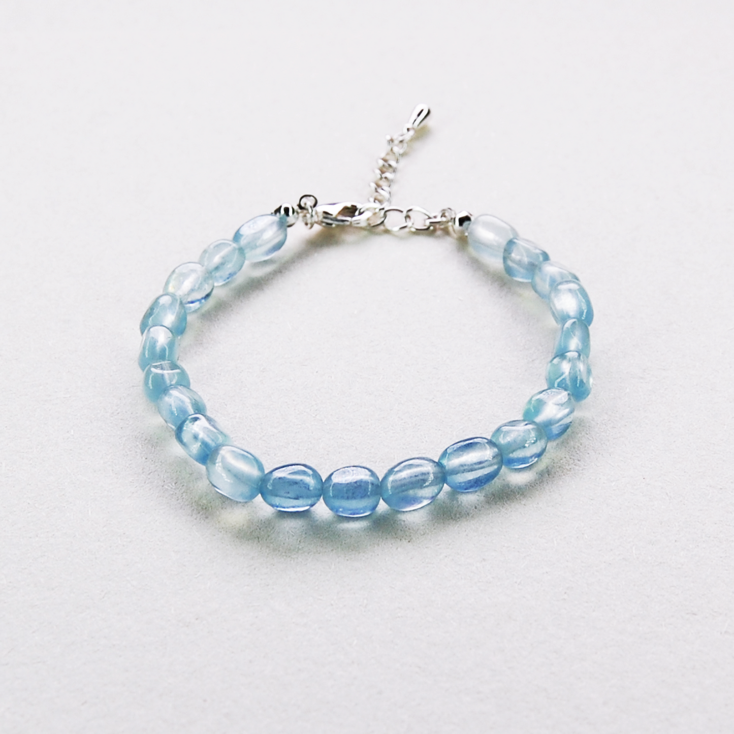 AMITA Roh-Aquamarin-Perlenarmband für Damen
