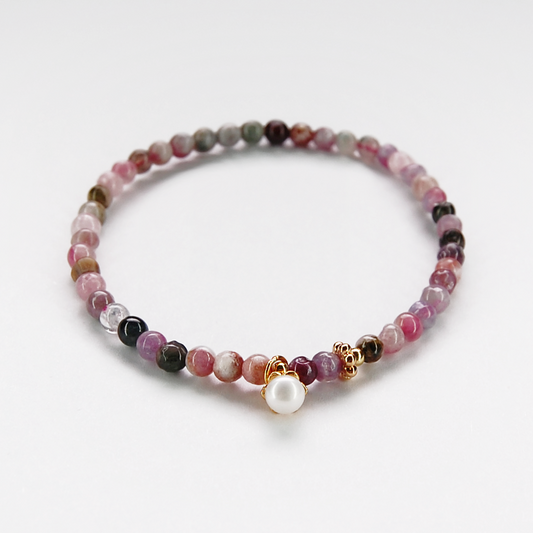 AMITA Elastisches Armband mit Retro-Candy-Edelsteinen für Damen