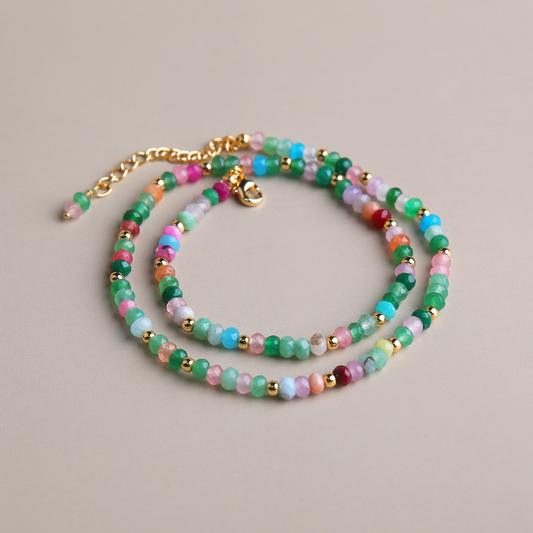 AMITA Bohemian Natural Stone Beaded Necklace for Women