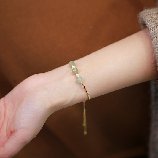AMITA Verstellbares Hetian-Jade-Armband für Damen