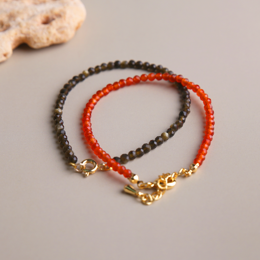 AMITA Faceted Agate Couple Link Bracelet – Love Bonded & Mutual Protection