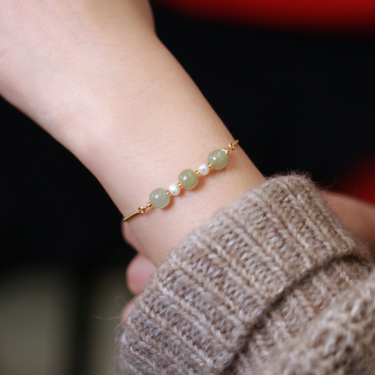 AMITA Verstellbares Hetian-Jade-Armband für Damen