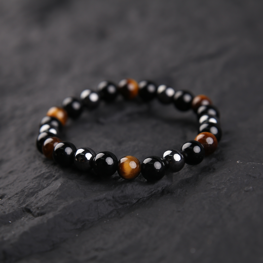 AMITA Triple Protection Stone Bracelet – Shielding Aura, Prosperity Flow & Rooted Stability