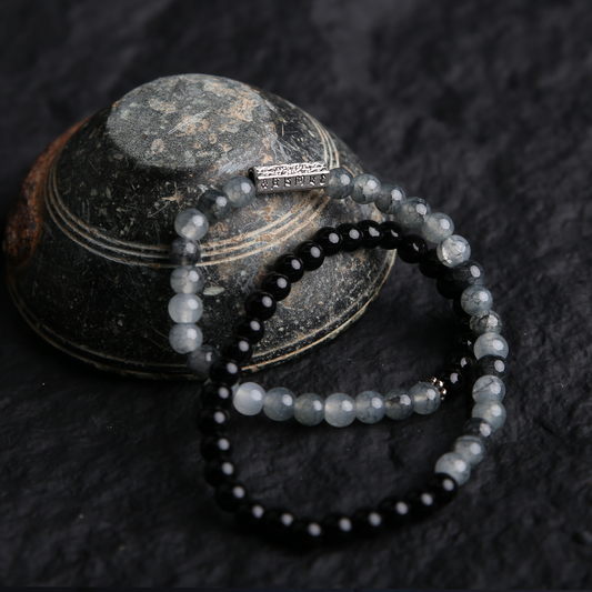 AMITA Obsidian & Jade Bracelet – Wealth Attraction & Stress Purification