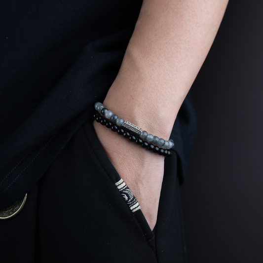 AMITA Obsidian & Jade Bracelet – Wealth Attraction & Stress Purification