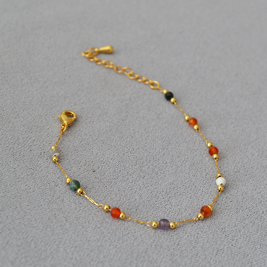 AMITA Französisches minimalistisches Edelsteinarmband für Damen
