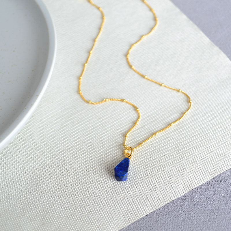 AMITA Three-Dimensional Geometric Lazurite Pendant Necklace – Vitality Enhancement & Thinking Stimulation